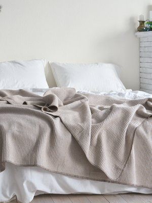 Покривало 200x220 LA MODNO GRAIN BEIGE (50% бавовна, 30% акрил, 20% поліестер) бежеве 200286 фото