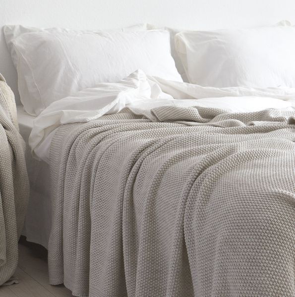 Покривало 220x240 LA MODNO Corn Natural Linen (50% бавовна, 50% акрил) бежеве 200231 фото