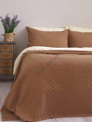 Покривало з наволочками 180x240 LIMASSO CAMBRIDGE WOOD SMOKE цегляне 800470 фото