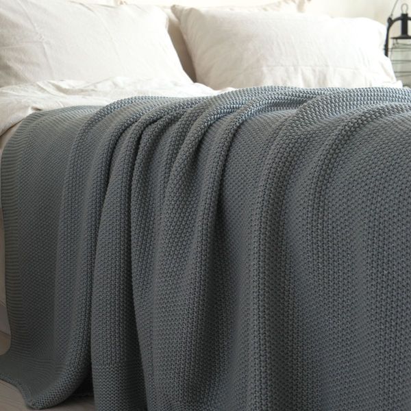 Покривало 220x240 LA MODNO Corn Green Gray (50% бавовна, 50% акрил) сіро-зелене 200375 фото