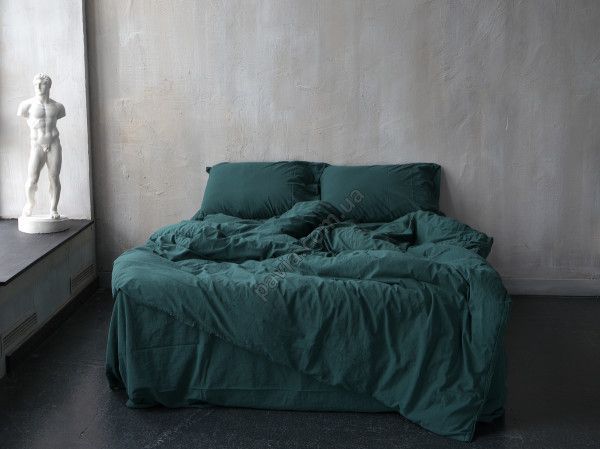 Комплект постільної білизни 160x220 LIMASSO DARK GREEN STANDART зелений 800246 фото
