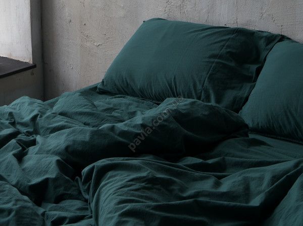 Комплект постільної білизни 160x220 LIMASSO DARK GREEN STANDART зелений 800246 фото
