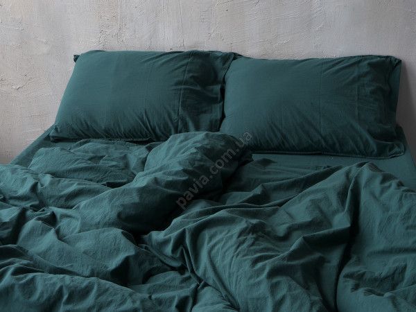 Комплект постільної білизни 160x220 LIMASSO DARK GREEN STANDART зелений 800246 фото