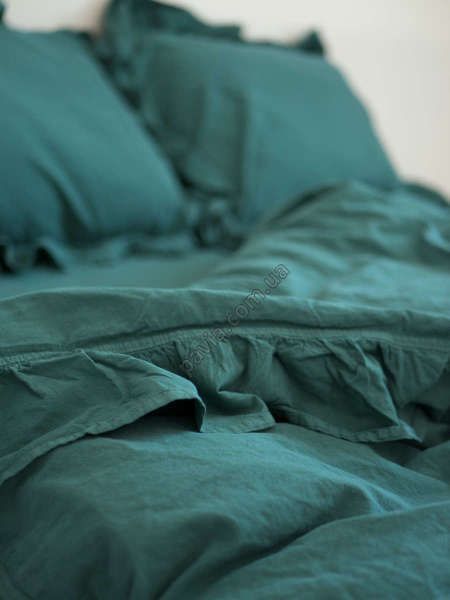 Комплект постільної білизни СІМЕЙНИЙ LIMASSO DARK GREEN EXCLUSIVE зелений 800351 фото