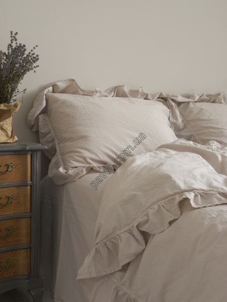 Комплект постільної білизни 200x220 LIMASSO NATURAL CREAM EXCLUSIVE кремовий 800505 фото