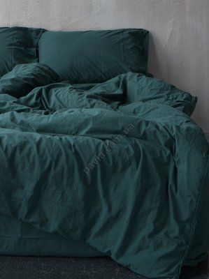 Комплект постільної білизни СІМЕЙНИЙ LIMASSO DARK GREEN STANDART зелений 800252 фото
