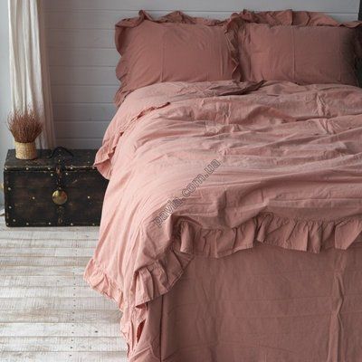 Комплект постільної білизни 200x220 LIMASSO CAMEO BROWN EXCLUSIVE теракотовий 800192 фото