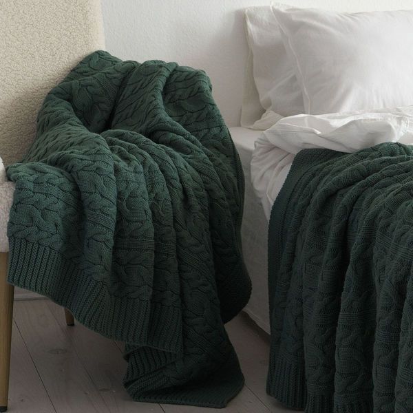 Покривало 220x240 LA MODNO Genova Duck Green (50% бавовна, 50% акрил) зелене 200415 фото