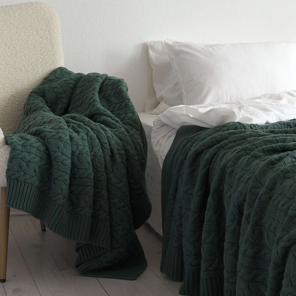 Покривало 220x240 LA MODNO Genova Duck Green (50% бавовна, 50% акрил) зелене 200415 фото