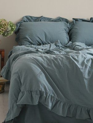 Комплект постільної білизни 200x220 LIMASSO AKDENIZ MAVISI EXCLUSIVE блакитний 800365 фото