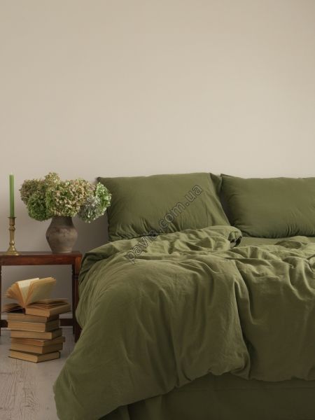 Комплект постільної білизни 200x220 LIMASSO CAPULET OLIVE STANDART оливковий 800374 фото