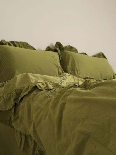 Комплект постільної білизни 200x220 LIMASSO OLIVE EXCLUSIVE оливковий 800367 фото