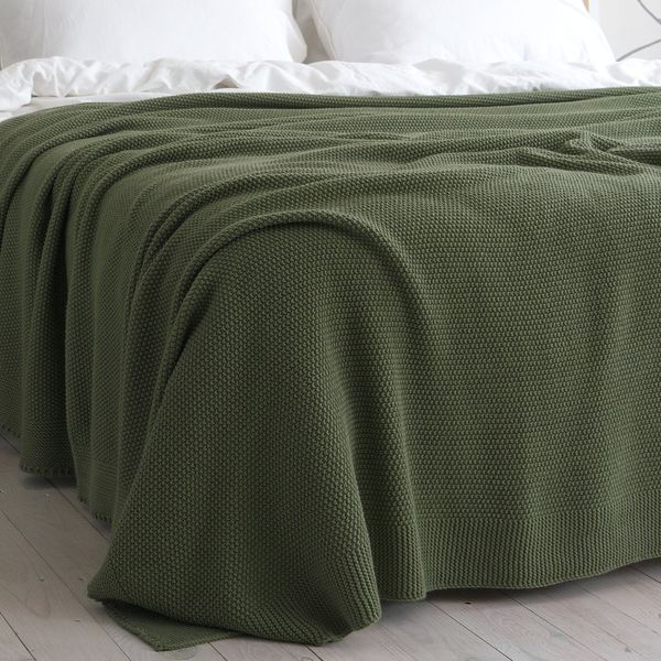 Покривало 220x240 LA MODNO Corn Olive (50% бавовна, 50% акрил) оливкове 200335 фото