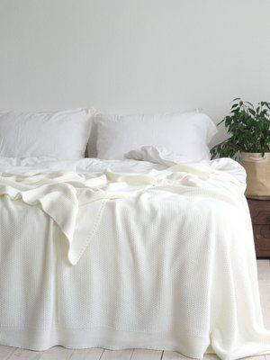 Покривало 170x240 LA MODNO Corn Milk (50% бавовна, 50% акрил) молочне 200349 фото