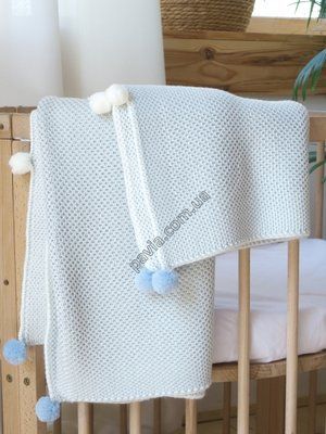 Плед дитячий в'язаний 90x90 BETIRES KIDDY BLUE 700373 фото