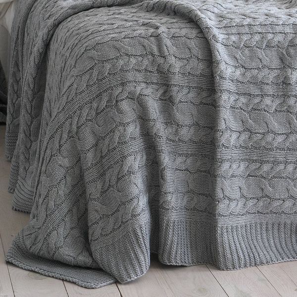 Покривало 220x240 LA MODNO Genova Gray (50% бавовна, 50% акрил) сіре 200346 фото