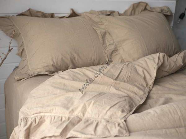 Комплект постільної білизни 160x220 LIMASSO OXFORD TAN EXCLUSIVE бежевий 800221 фото