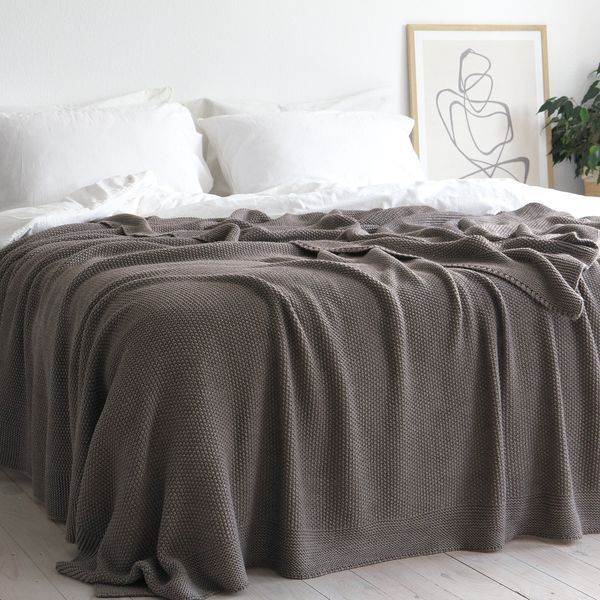 Покривало 220x240 LA MODNO Corn Mink (50% бавовна, 50% акрил) коричневе 200337 фото