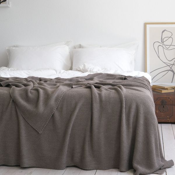 Покривало 220x240 LA MODNO Corn Mink (50% бавовна, 50% акрил) коричневе 200337 фото