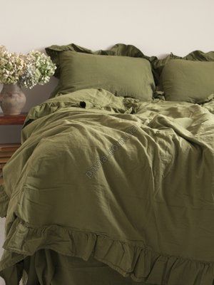 Комплект постільної білизни 200x220 LIMASSO CAPULET OLIVE EXCLUSIVE оливковий 800393 фото