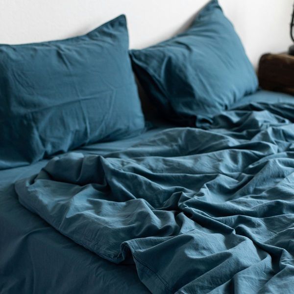 Комплект постільної білизни 200x220 LA MODNO STONEWASHED BLUE синій 200294 фото