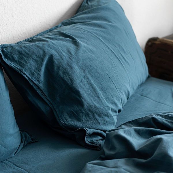 Комплект постільної білизни 200x220 LA MODNO STONEWASHED BLUE синій 200294 фото